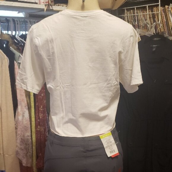 Paul Frank Cropped White Short Sleeve Tee Shirt Size M - Picture 2 of 3